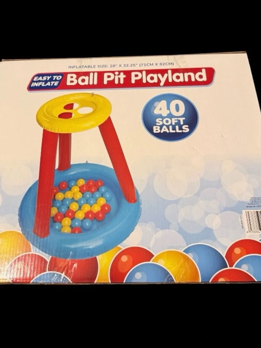 Inflatable Ball Pit Playland ~ 40 Soft Balls~ Activity Center ~ Indoor & Outdoor